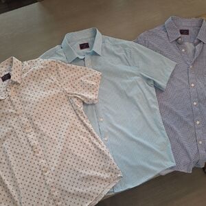 UNTUCKit Short Sleeve Shirts - White, Light Blue, and Blue Patterns